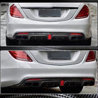 Difuzor bara spate cu tipsuri evacuare (pentru S63 AMG 2014-2017, Carbon) foto 4