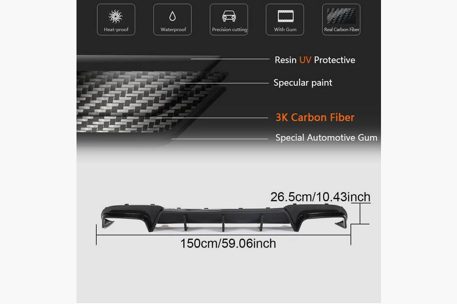 Mercedes E-class W212 2009-2016 Difuzor Bara Spate V2 pentru E63 AMG 2013-2016 Carbon Foto 6