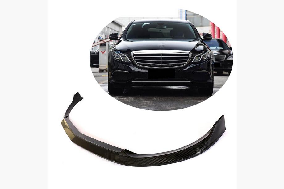Mercedes E-class W213 2016-2023 Prelungire bara fata Lip (pentru Base 2016-2019, Carbon) Foto 1