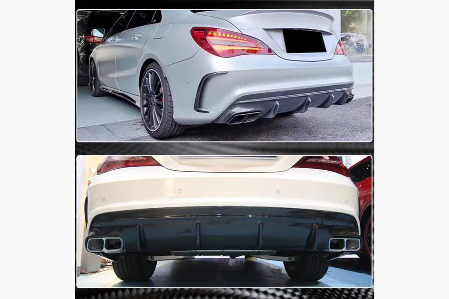 Mercedes CLA C117 2013-2019 Difuzor bara spate pentru AMG-Line / CLA45 AMG 2017-2019, Carbon Foto 4