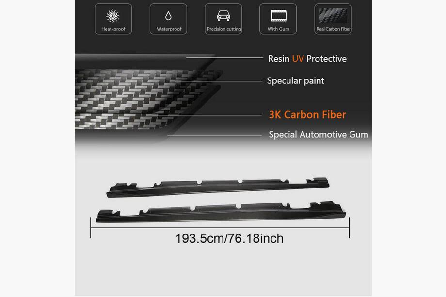 Mercedes A-class W176 2012-2018 Praguri Laterale V1 (Carbon) Foto 6