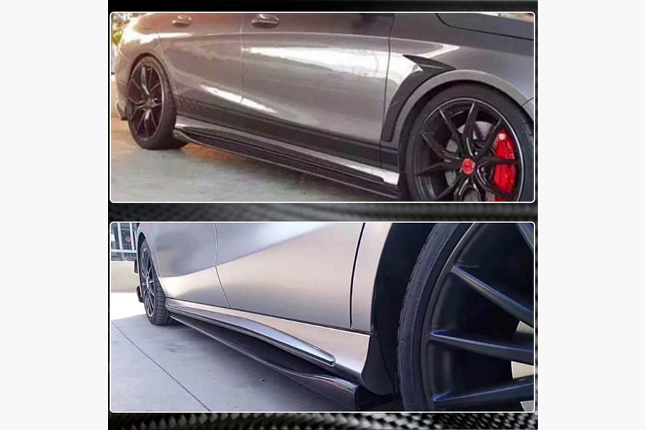 Mercedes A-class W176 2012-2018 Praguri Laterale V2 (Carbon) Foto 4