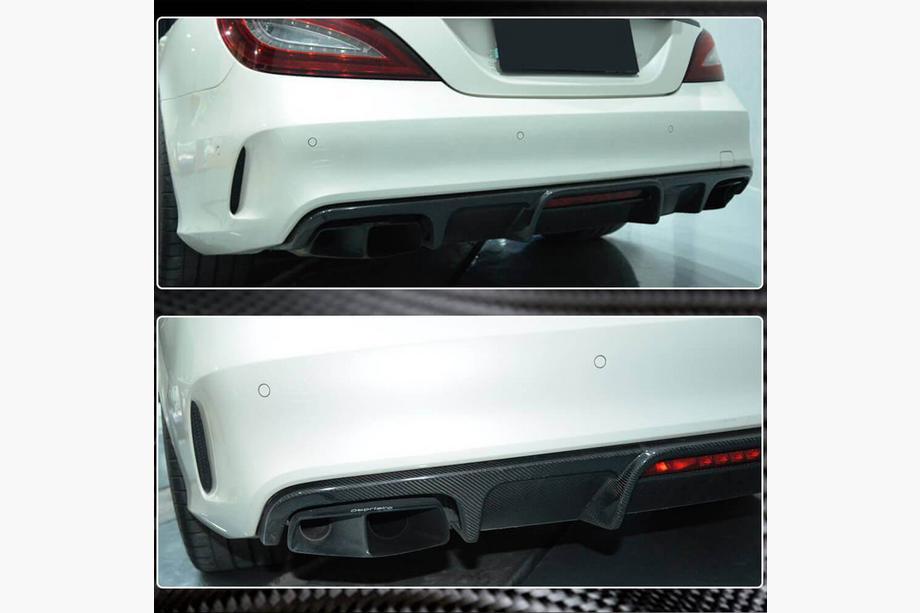 Mercedes CLS C218 2011-2018 Difuzor Bara Spate (pentru Base/CLS63 AMG 2015-2018, Carbon) Foto 3