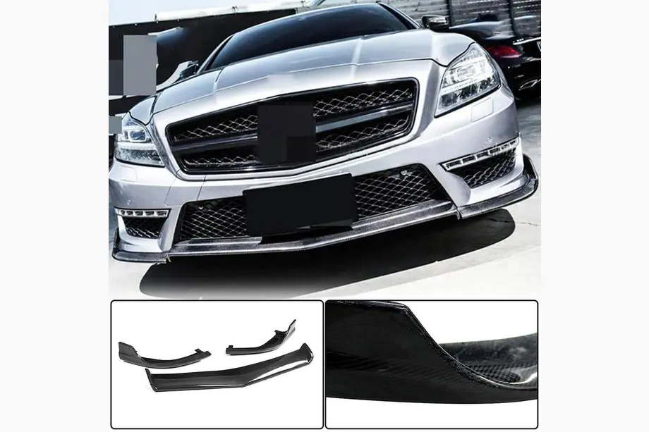 Mercedes CLS C218 2011-2018 Prelungire bara fata Lip V1 (pentru CLS63 AMG SD 2011-2014, Carbon) Image