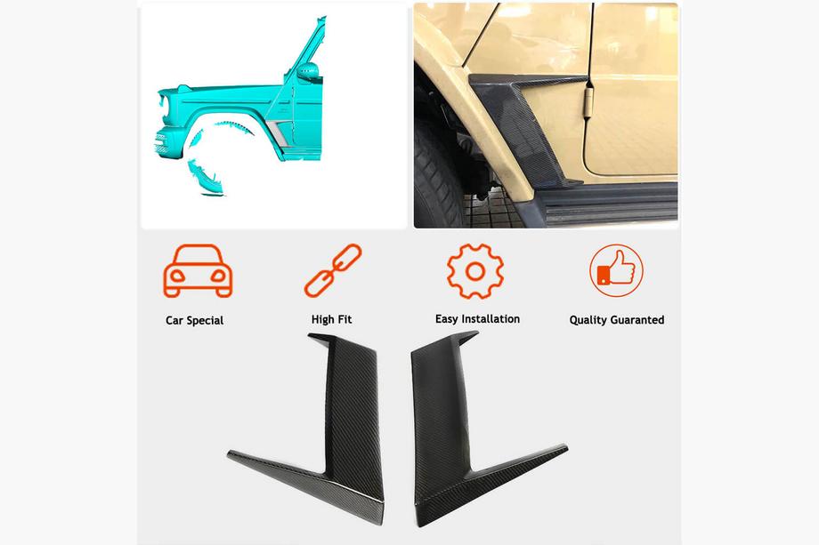 Mercedes G class W463 2018-2024 Capace aripi fata carbon Foto 2