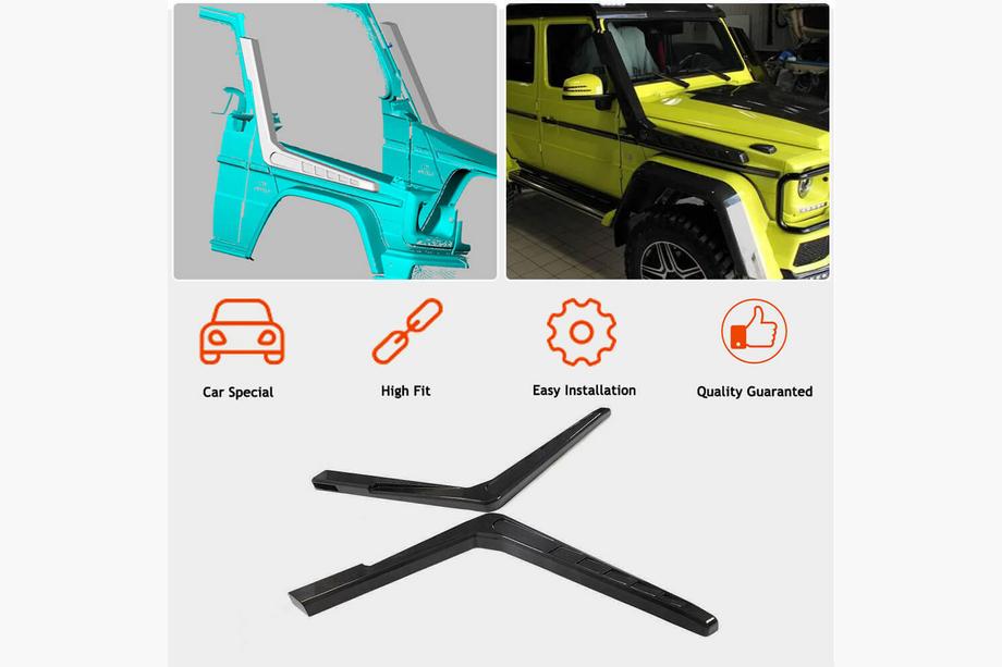 Mercedes G class W463 1990-2018 Snorkel (pentru 2004-2018, 2 buc, Carbon) Foto 2