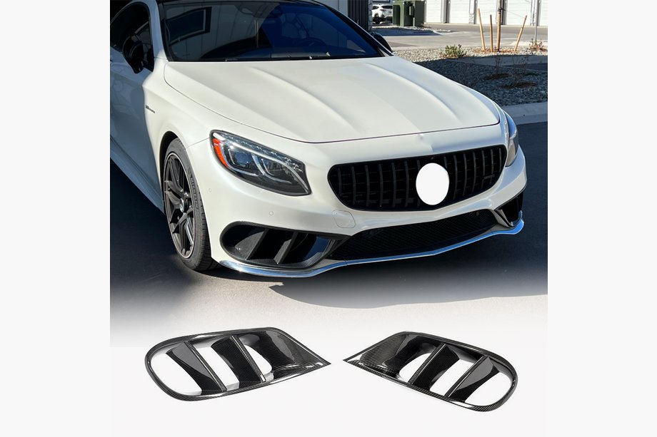 Mercedes S-class C217 Coupe 2014-2020 Insertii bara fata (pentru AMG-Line 2015-2018, carbon uscat) Foto 1