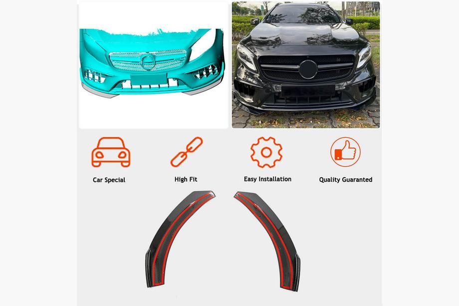 Mercedes GLA X156 2014-2019 Flaps bara fata carbon (pentru GLA45 AMG 2017-2020) Foto 2