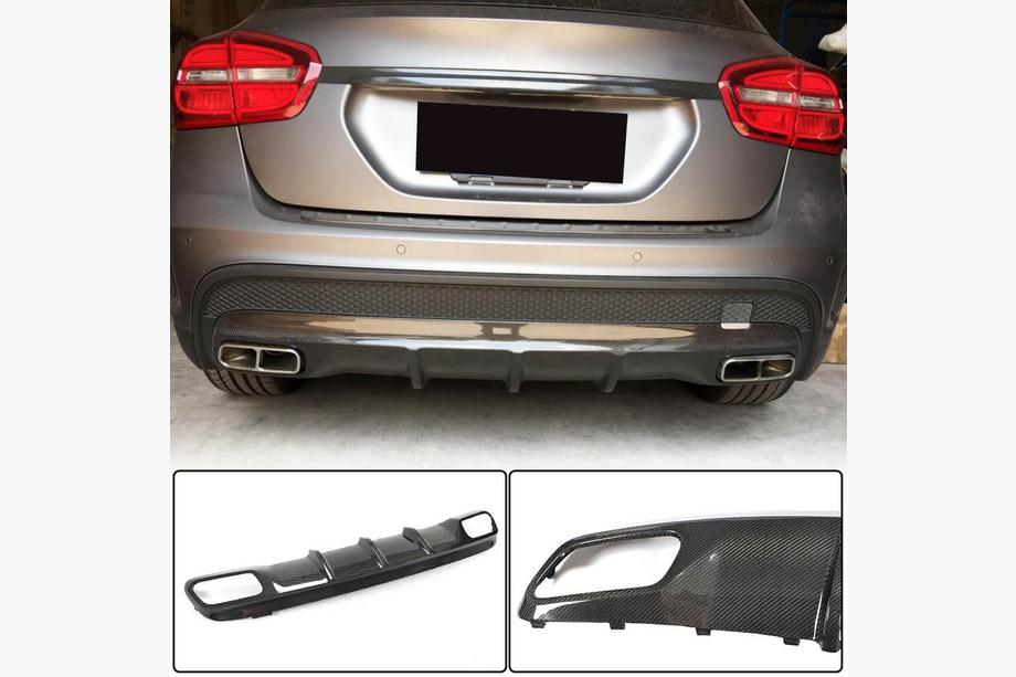 Mercedes GLA X156 2014-2019 Difuzor bara spate pentru GLA45 AMG, Carbon Foto 1