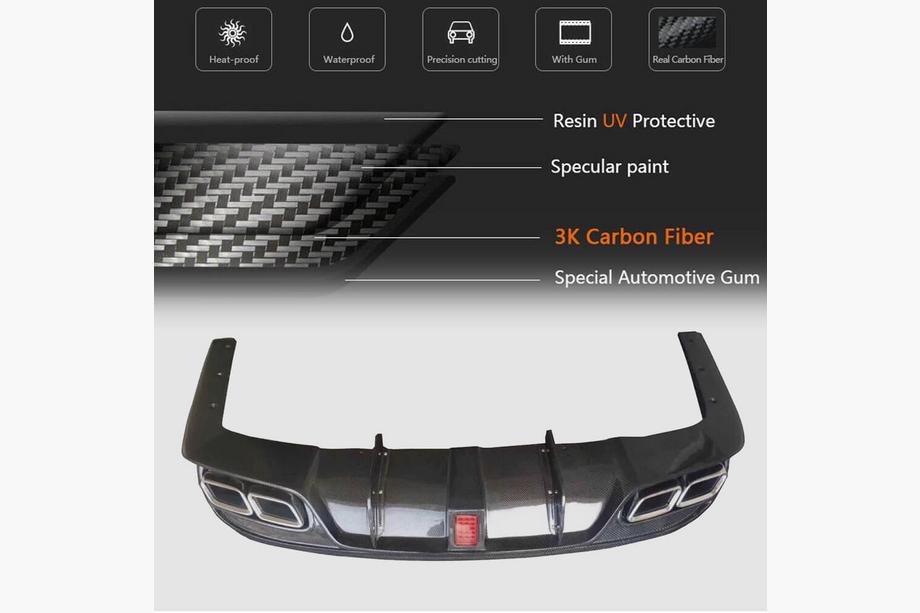 Mercedes E-class coupe C207 2010-2017 Difuzor bara spate pentru AMG-Line 2014-2016, Carbon Foto 5