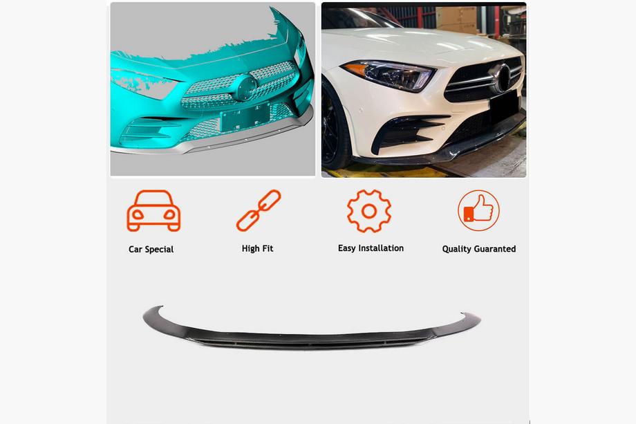 Mercedes CLS C257 2018- Lip bara fata (pentru AMG/AMG-Line 2018-2020, Carbon) Foto 2