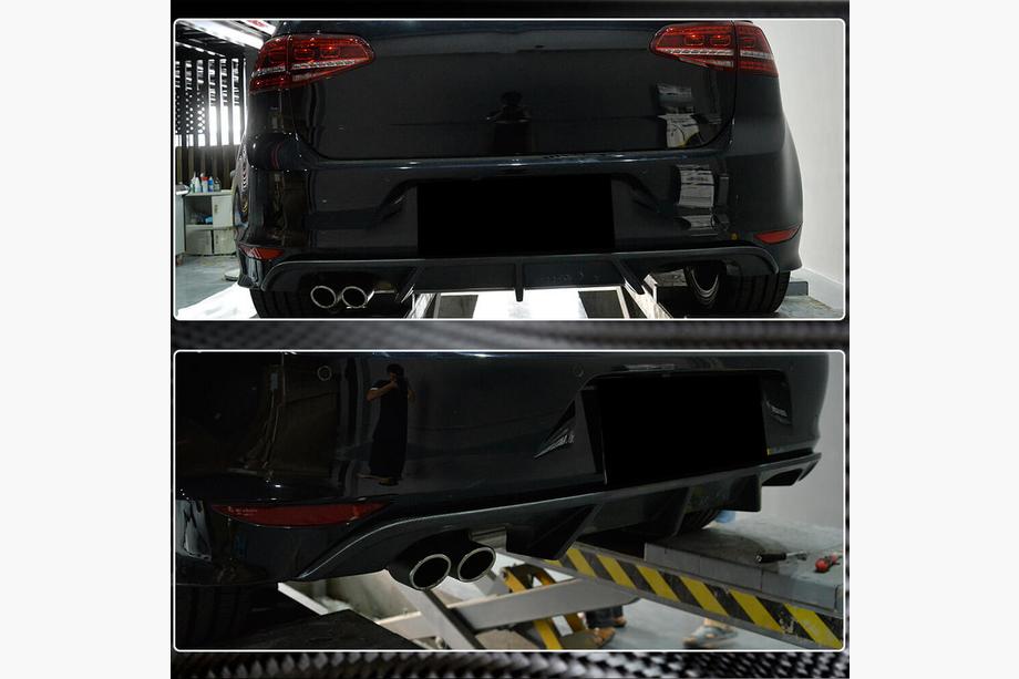 Volkswagen Golf 7/E-Golf 2012-2020 Difuzor bara spate (pentru R/R-Line HB 2012-2017, Carbon) Foto 3