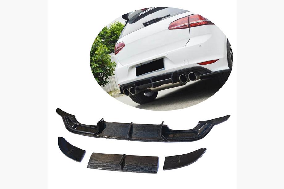 Volkswagen Golf 7/E-Golf 2012-2020 Difuzor bara spate (pentru R-Line HB 2012-2017, Carbon) Foto 1