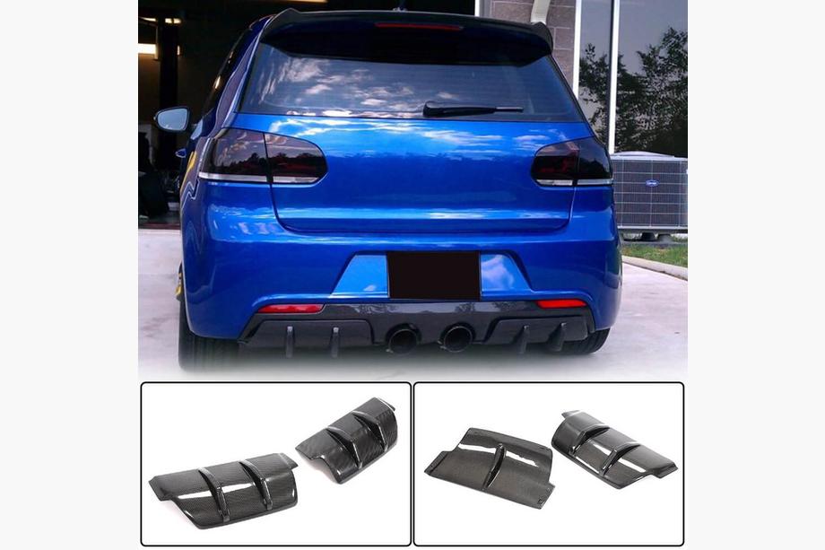 Volkswagen Golf 6 2008-2014 Difuzor bara spate V2 pentru R/R20 HB 2010-2013, Carbon Foto 1