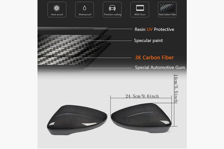 Volkswagen Passat CC 2008-2017 Capace Oglinzi Carbon Foto 6