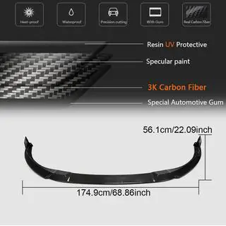 Extensie bara fata Lip (pentru GTI HB, carbon) foto 4