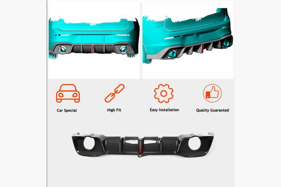 Volkswagen Golf 8 2019- Set complet body kit carbon (pentru GTI & R EU HB 2019-2024), Carbon Foto 6