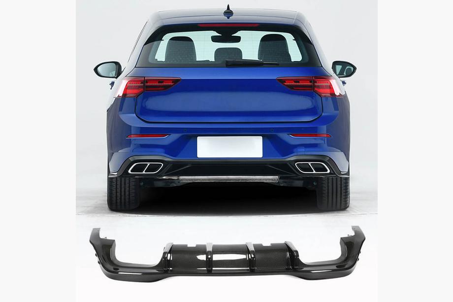 Volkswagen Golf 8 2019- Difuzor bara spate (pentru R HB, Carbon Uscat) Foto 1