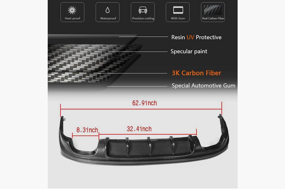 Lexus IS 2013- Difuzor bara spate V2 pentru Base/F-Sport 2013-2016, Carbon Foto 5