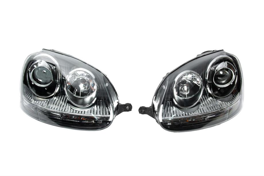 Volkswagen Golf 5 2003-2009 Faruri fata cu lentila proiector Black (2 buc) Foto 2