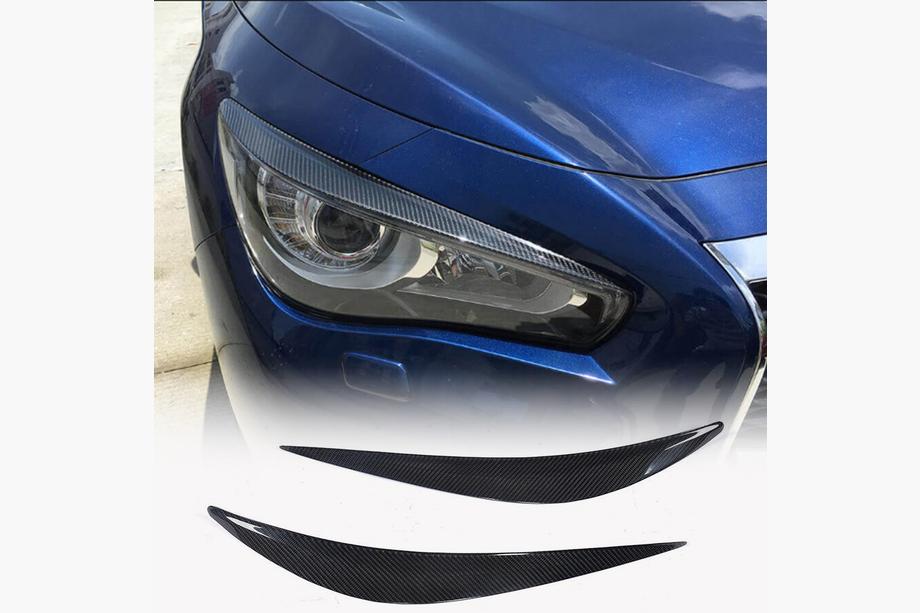 Infiniti Q50/Q60 2013-2024 Eyelids faruri (pentru Q50 2014-2017, Carbon) Foto 1
