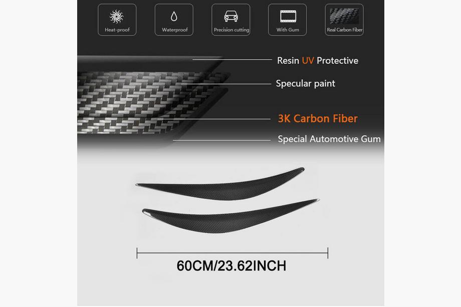 Infiniti Q50/Q60 2013-2024 Eyelids faruri (pentru Q50 2014-2017, Carbon) Foto 5