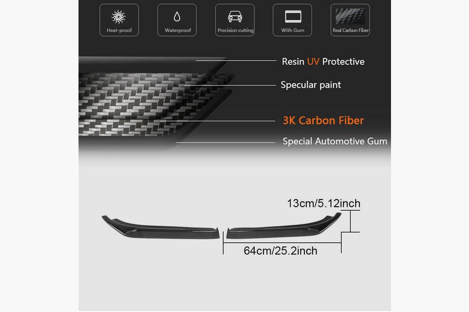 Infiniti Q50/Q60 2013-2024 Capace bara spate carbon pentru Q50 Base/Sport 2014-2017 Foto 5
