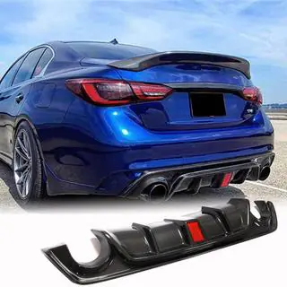 Difuzor bara spate V3 (pentru Q50 Base/Sport 2018-2023, Carbon) Infiniti Q50/Q60 2013-2024 foto 1