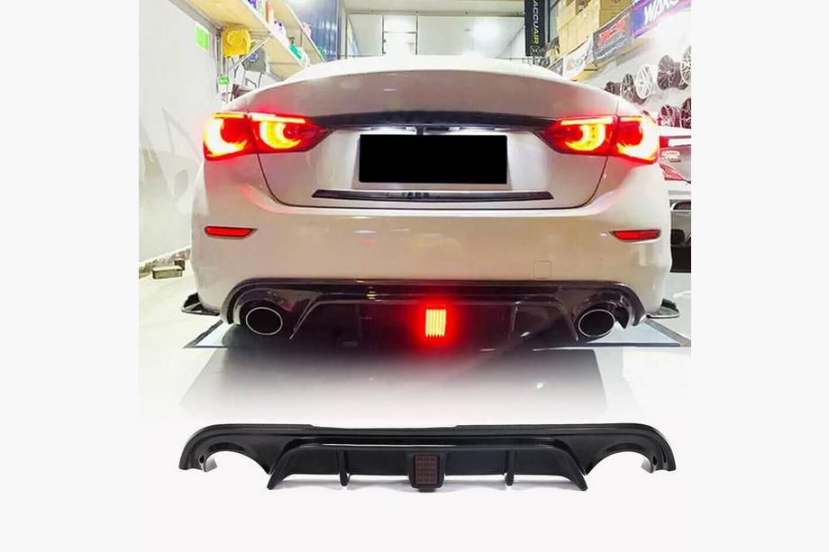 Infiniti Q50/Q60 2013-2024 Difuzor bara spate V4 (pentru Q50 Base/Sport 2014-2017, Carbon) Foto 1