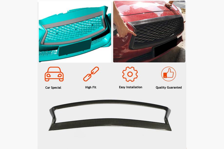 Infiniti Q50/Q60 2013-2024 Rama grila fata (pentru Q50 2018-2022, Carbon) Foto 3