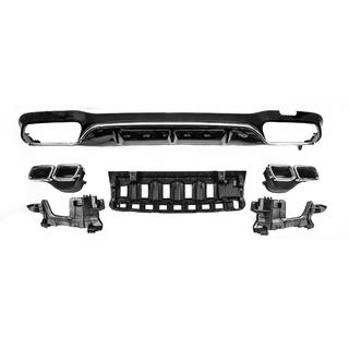 Difuzor Spate cu Tipsuri E63-Design Silver (pentru AMG/AMG-Line 2016-2020) foto 1