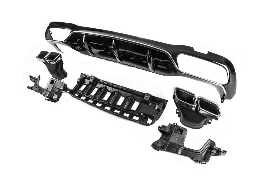 Mercedes E-class W213 2016-2023 Difuzor Spate cu Tipsuri E63-Design Silver (pentru AMG/AMG-Line 2016-2020) Foto 2