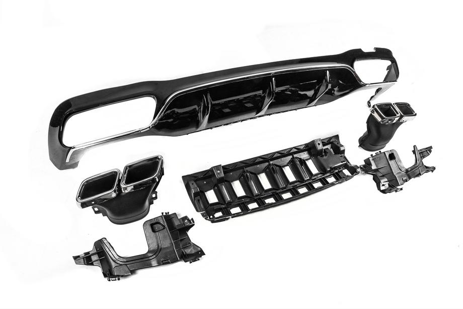 Mercedes E-class W213 2016-2023 Difuzor Spate cu Tipsuri E63-Design Silver (pentru AMG/AMG-Line 2016-2020) Foto 3