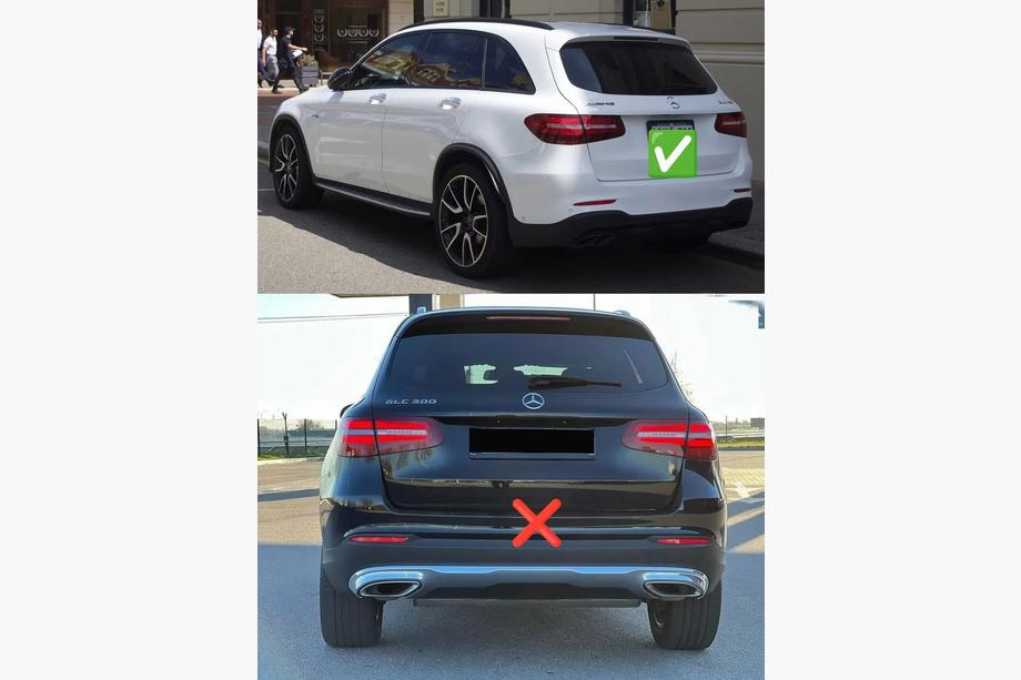 Mercedes GLC X253 2015-2022 Difuzor spate cu tipsuri Silver (Design AMG63) Foto 7
