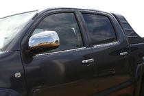 Toyota Hilux 2006-2015 Molduri Geamuri (4 buc, Inox) Carmos - Otel Inoxidabil Turcesc foto 1