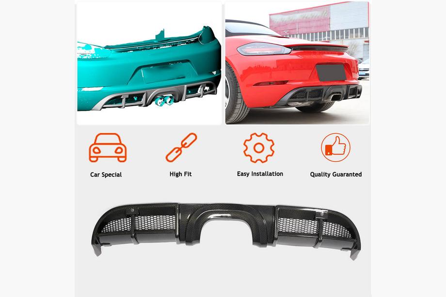 Porsche Boxster/Cayman 982 (718) 2016- Difuzor bara spate V1 (2016-2019, Carbon) Foto 2