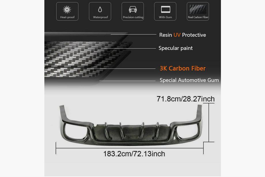 Porsche Panamera 2009-2016 Difuzor bara spate (2009-2013, Carbon) Foto 5
