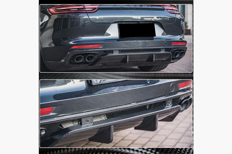 Porsche Panamera 2016-2023 Difuzor bara spate (2016-2020, Carbon) Foto 4