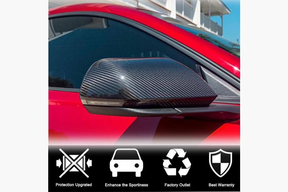 Ford Mustang 2015-2023 Capace Oglinzi V2 (pentru USA, Carbon) Foto 2