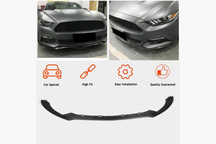 Ford Mustang 2015-2023 Lip Bara Fata (2015-2017, Carbon) Foto 2