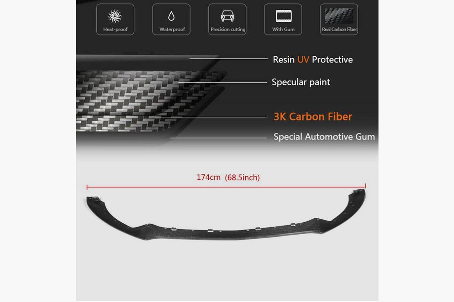 Ford Mustang 2015-2023 Lip Bara Fata (2015-2017, Carbon) Foto 6