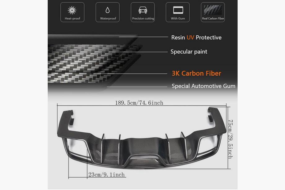 Ford Mustang 2015-2023 Difuzor Bara Spate V1 (2015-2017, Carbon) Foto 5
