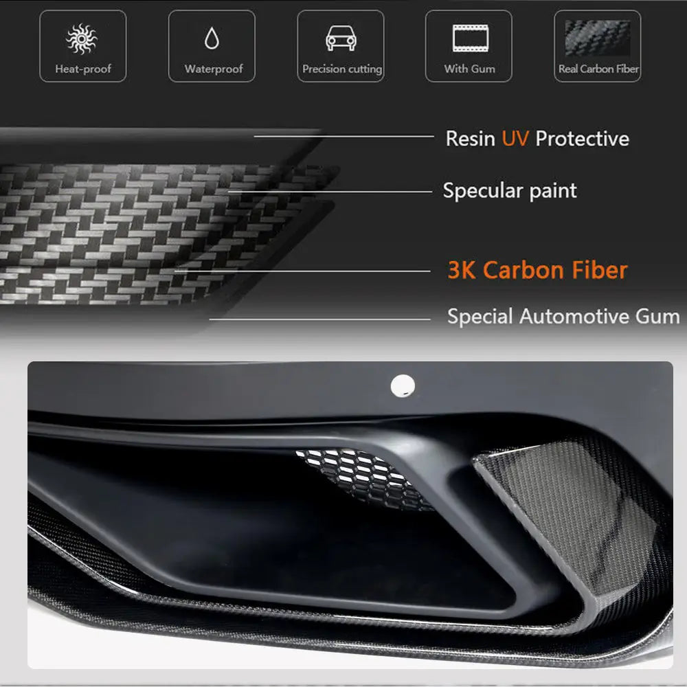 Difuzor Bara Spate (2021-2024, Carbon) foto 4