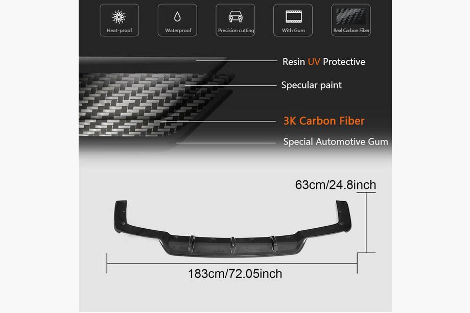Maserati Ghibli 2013-2023 Difuzor Bara Spate (pentru Base 2018-2020, Carbon) Foto 5