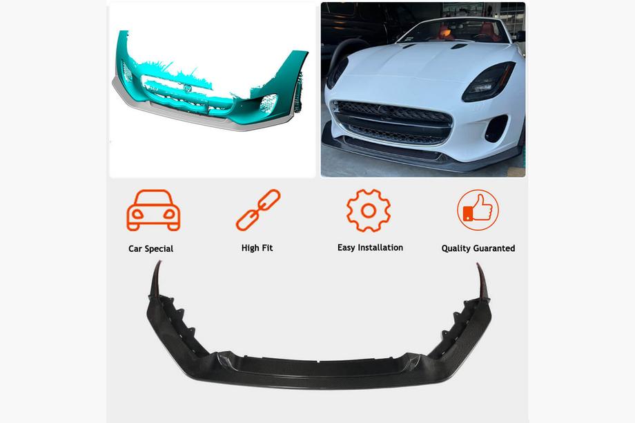 Jaguar F-Type 2013-2024 Lip spoiler bara fata (pentru Base 2017-2019, Carbon) Foto 2
