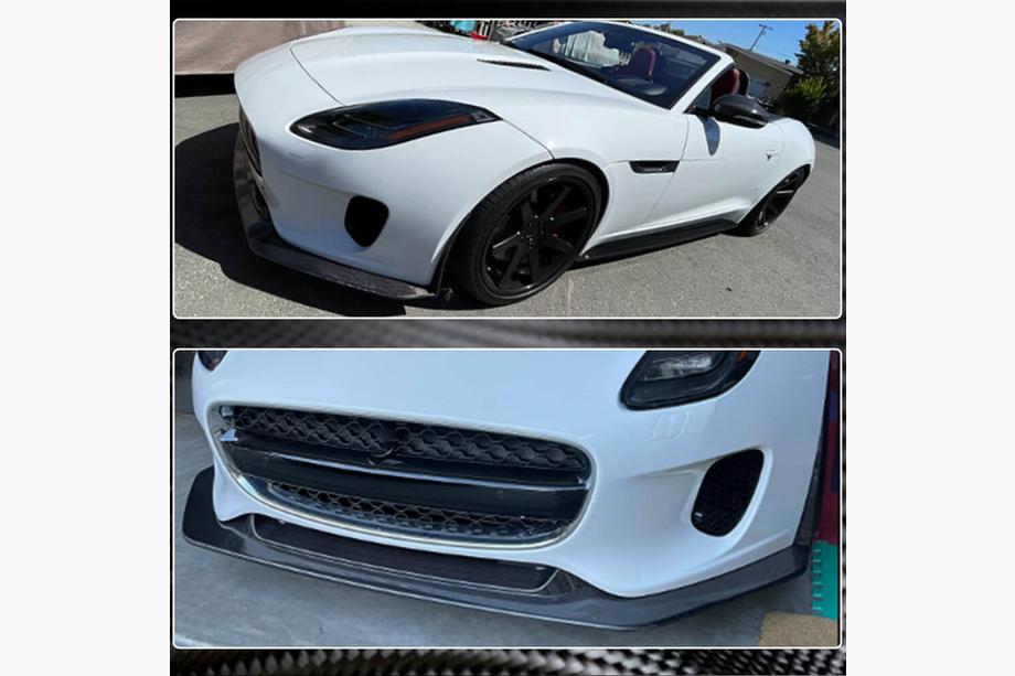 Jaguar F-Type 2013-2024 Lip spoiler bara fata (pentru Base 2017-2019, Carbon) Foto 4
