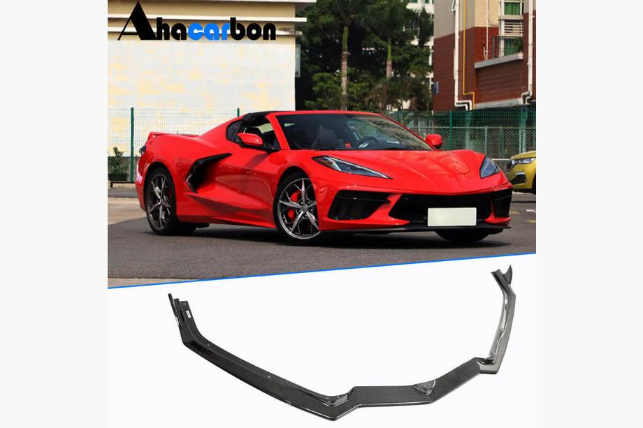 Chevrolet Corvette C8 2019- Prelungire Bara Fata Lip (2019-2022, Carbon) Foto 2