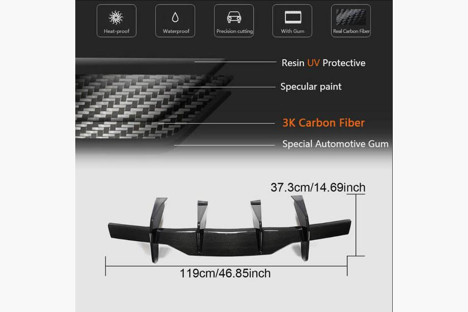 Chevrolet Corvette C8 2019- Difuzor Spate V1 (2019-2022, Carbon) Foto 3