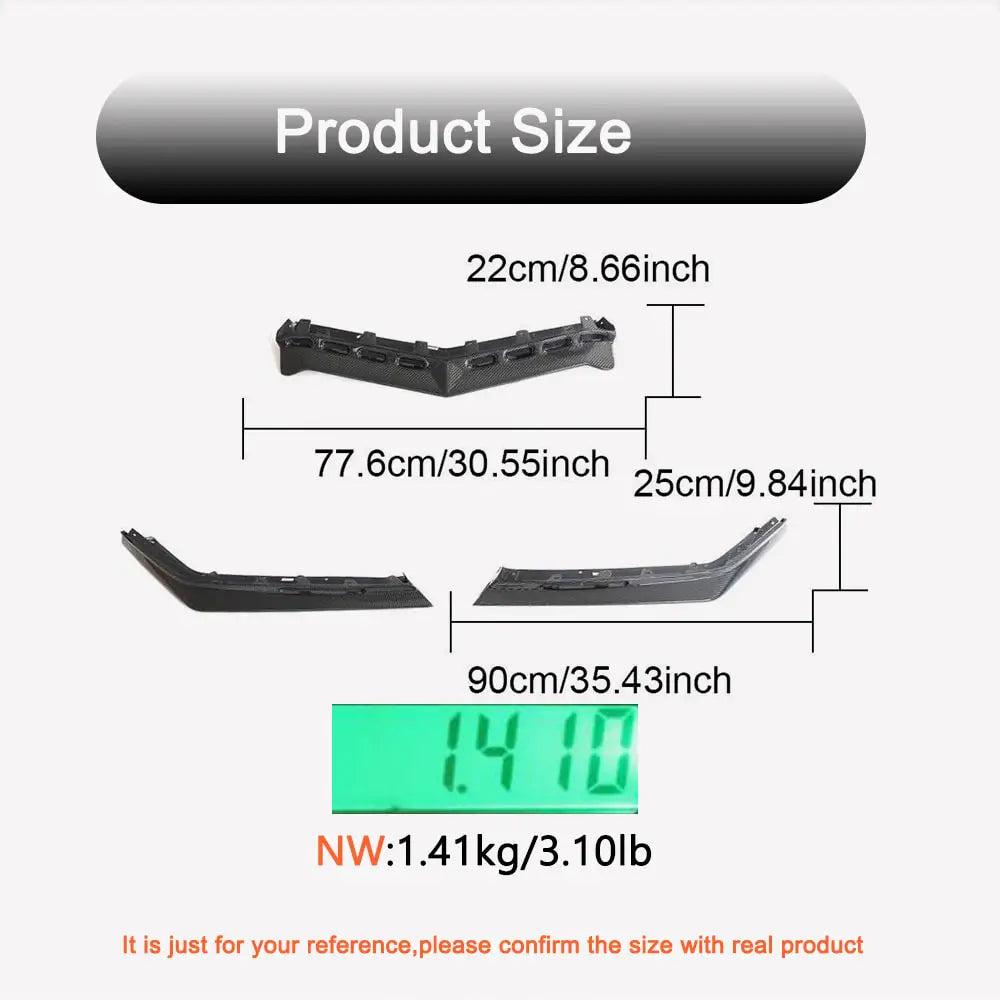 Lip bara fata (pentru Z06, 2020-2024, Carbon) Chevrolet Corvette C8 2019- foto 4