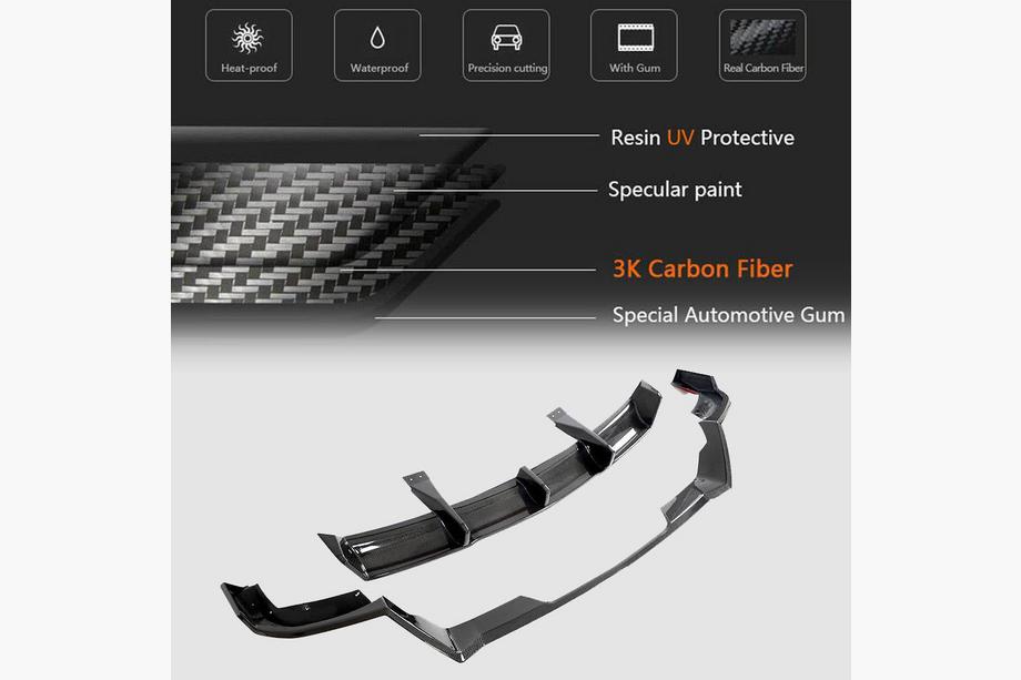 Chevrolet Corvette C8 2019- Difuzor bara spate (pentru Z06, 2022-2024, Carbon) Foto 3
